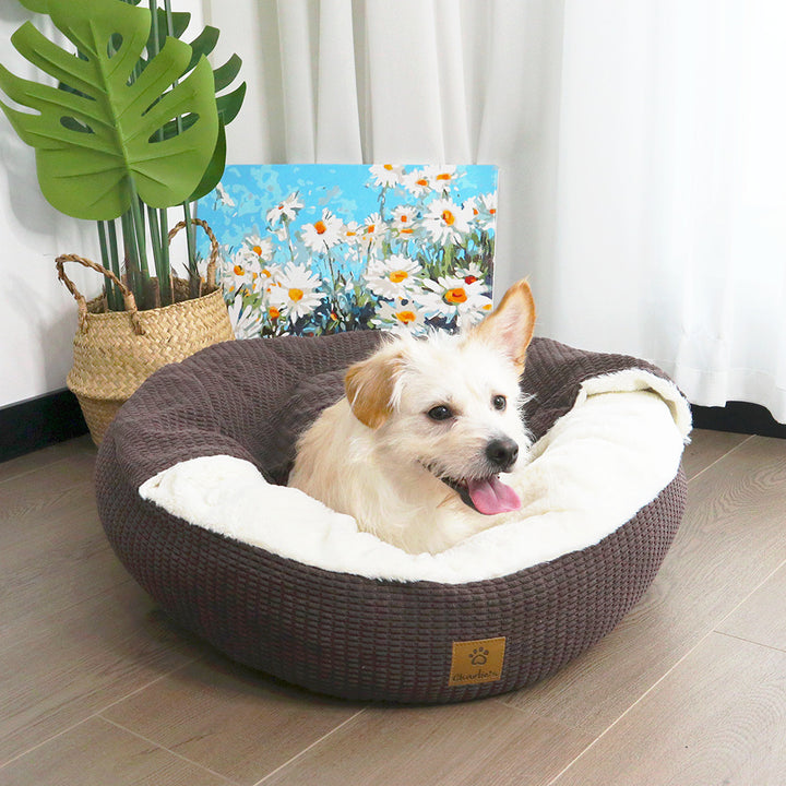 Plush Round dog bed