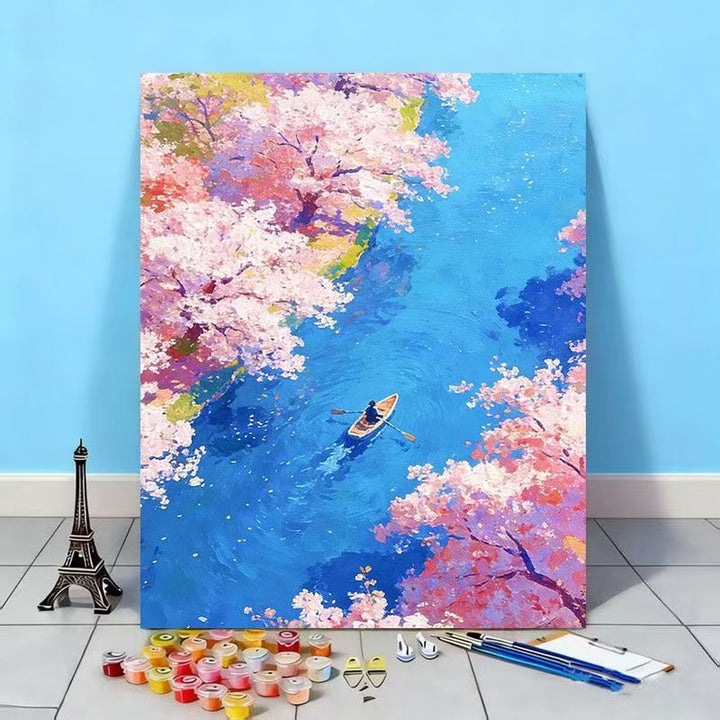 Scenic Cherry Blossom Landscape Painting Kit Bowlift