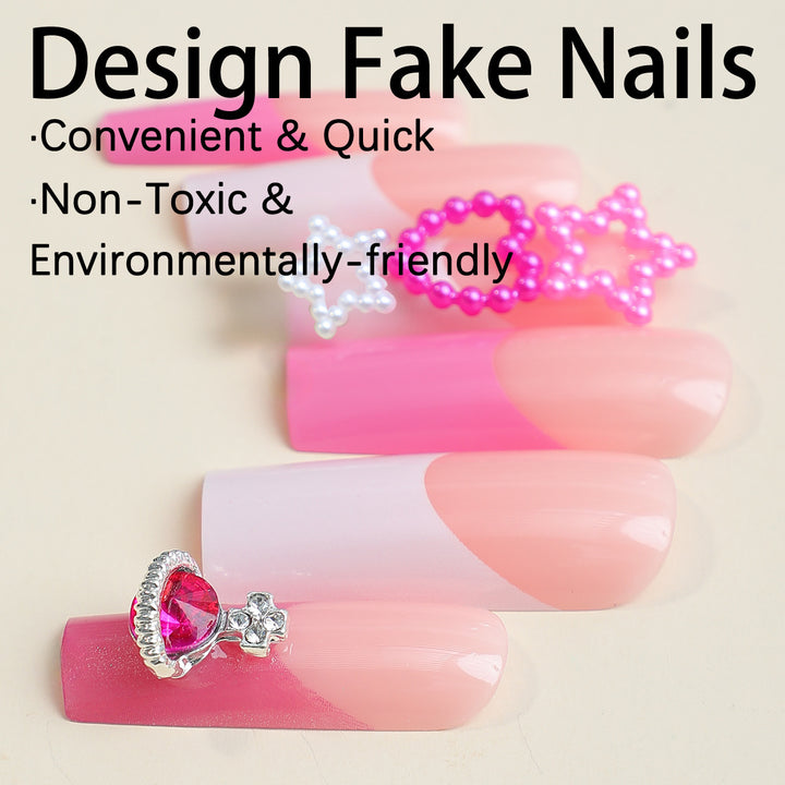 Artificial nail set with decorative accents Bowlift