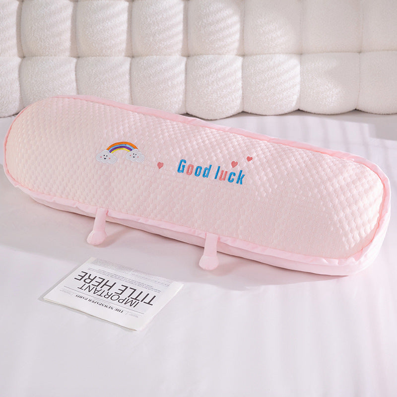 Ergonomic cuddle pillow with Bowlift motif