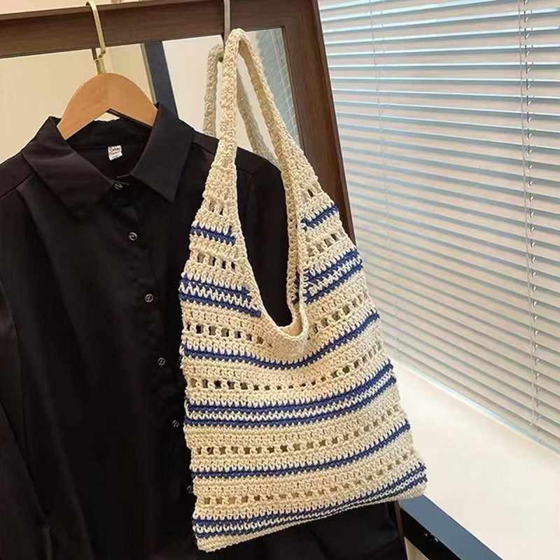 Crocheted Tote Bag with Large Interior Bowlift