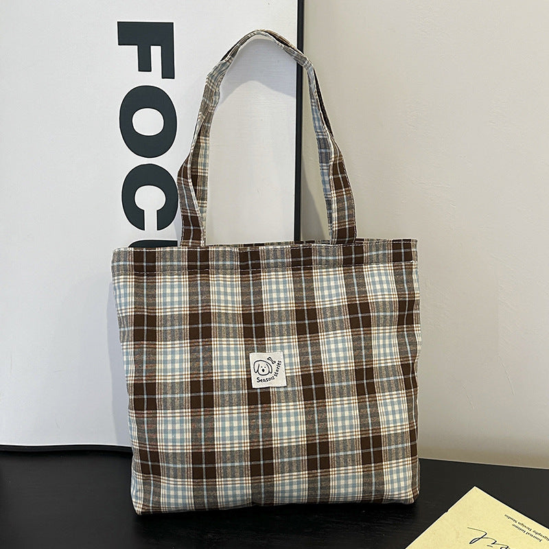 WoStylish Plaid Tote Bag Bowlift