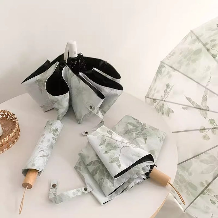 Women's folding umbrella with botanical print design Bowlift