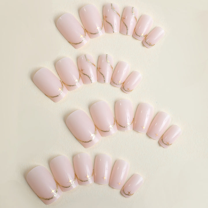 Elegant Press-On Nail Art Set Bowlift