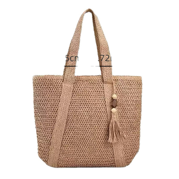 Braided beach bag with fringe detail Bowlift