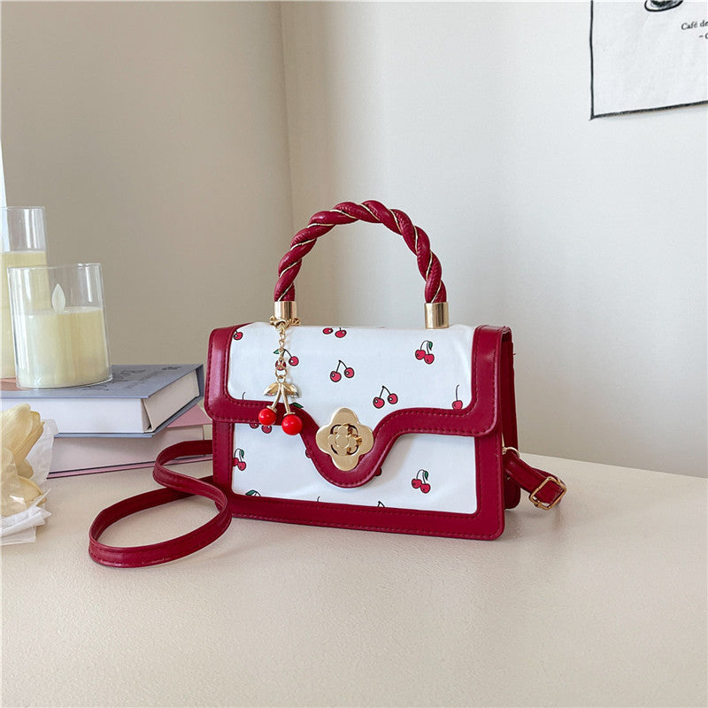 Playful Cherry Print Mini Satchel Handbag Bowlift