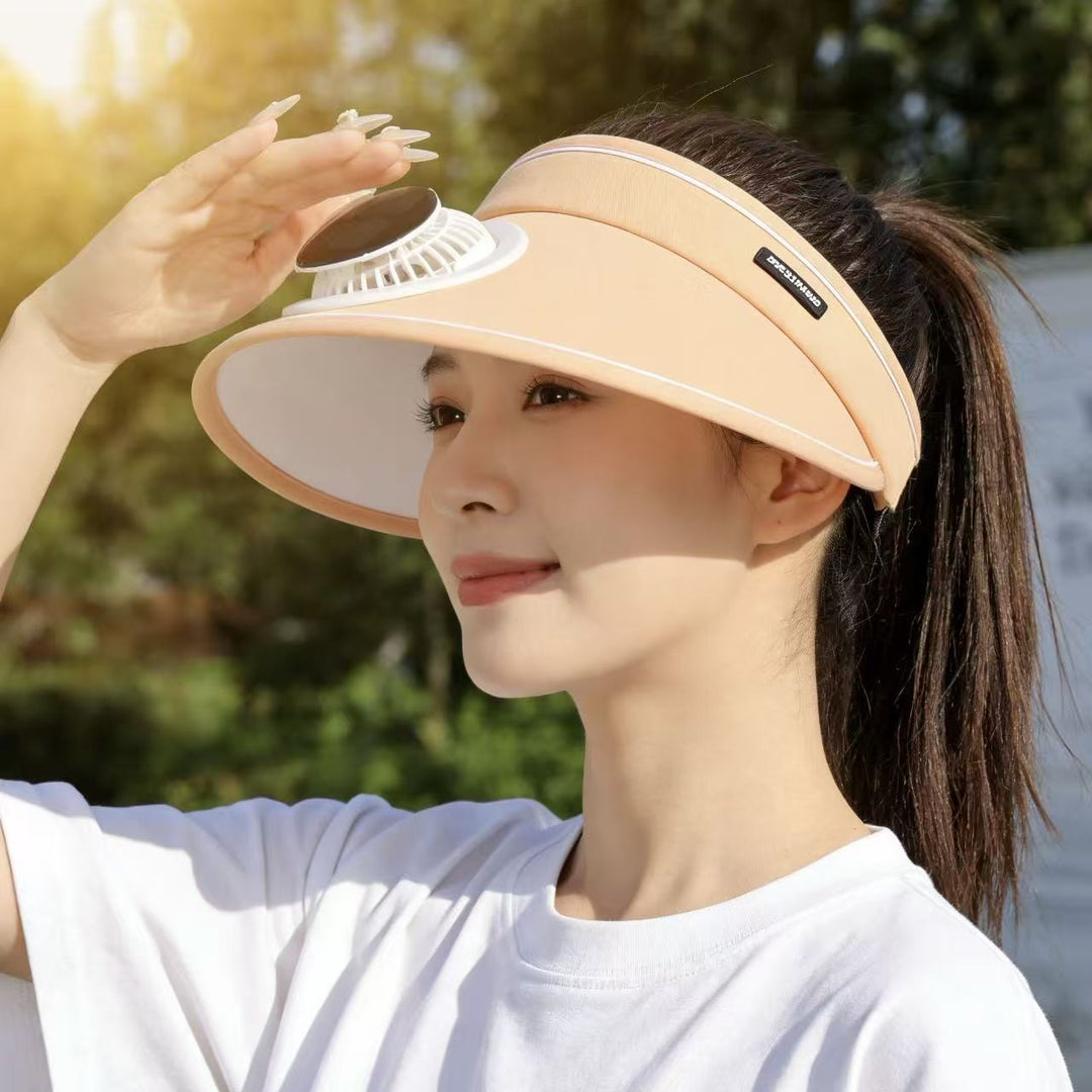 Sport Sun Visor with detachable front fan, adjustable headband and reflective piping Bowlift