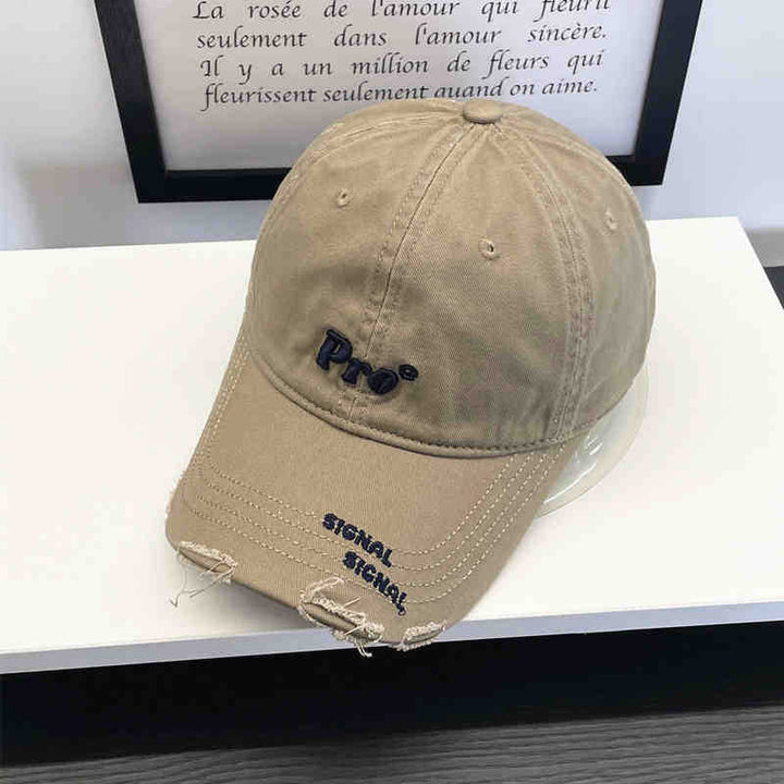 Women's Casual Distressed Embroidered Baseball Cap Bowlift