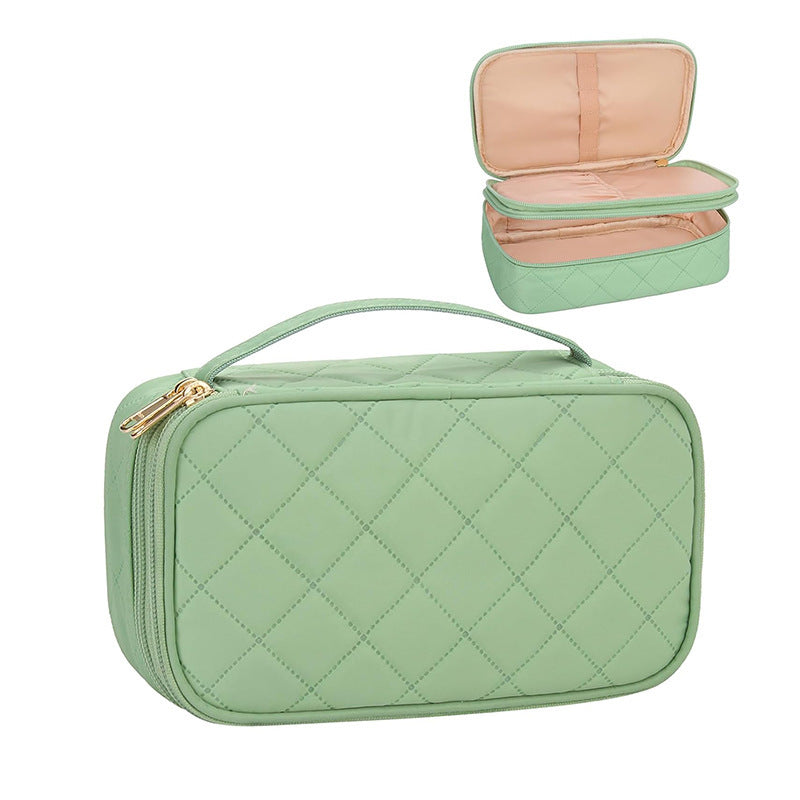 Cosmetic storage bag with elegant quilted pattern Bowlift
