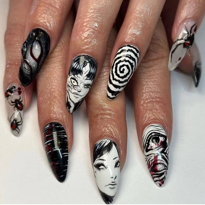 Creative horror design artificial nails Bowlift