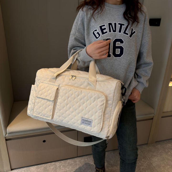 Quilted Multi-Compartment Sports Travel Duffel Bag Bowlift