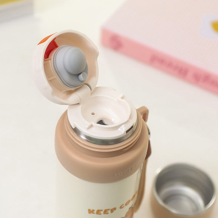 Women Insulated Drinking Bottle with Cute Bear Design Bowlift