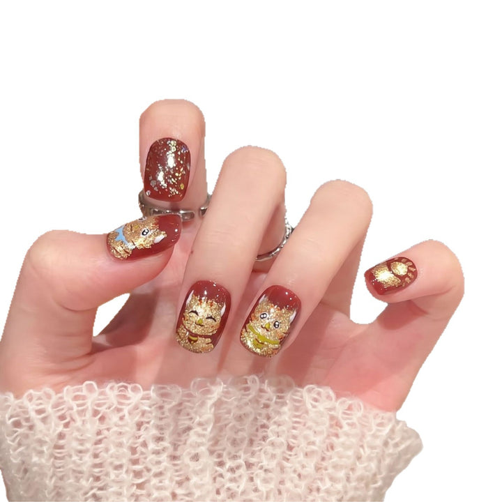Decorative Cat-Themed Nail Art Set Bowlift