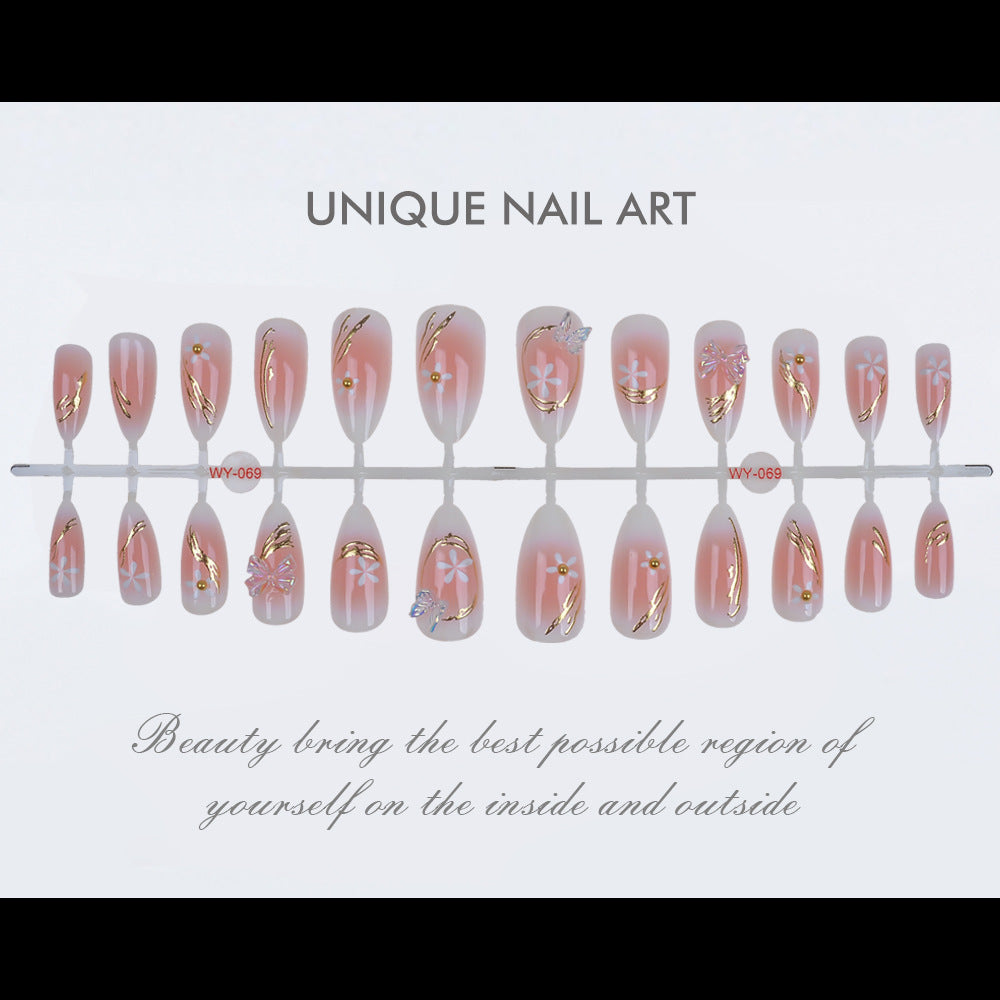 Elegant Floral-Themed Press-On Nail Art Kit Bowlift