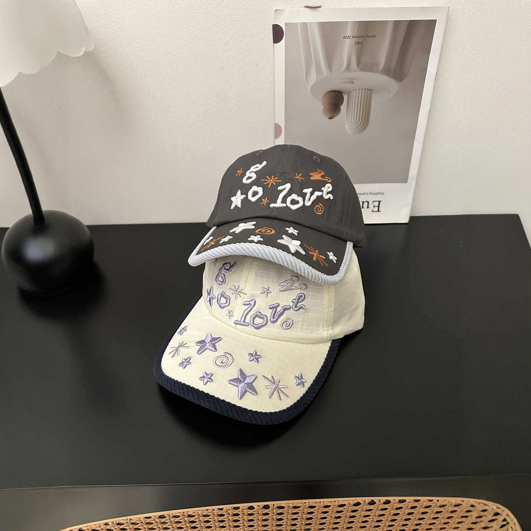 Women's Embroidered Star Pattern Baseball Cap Bowlift