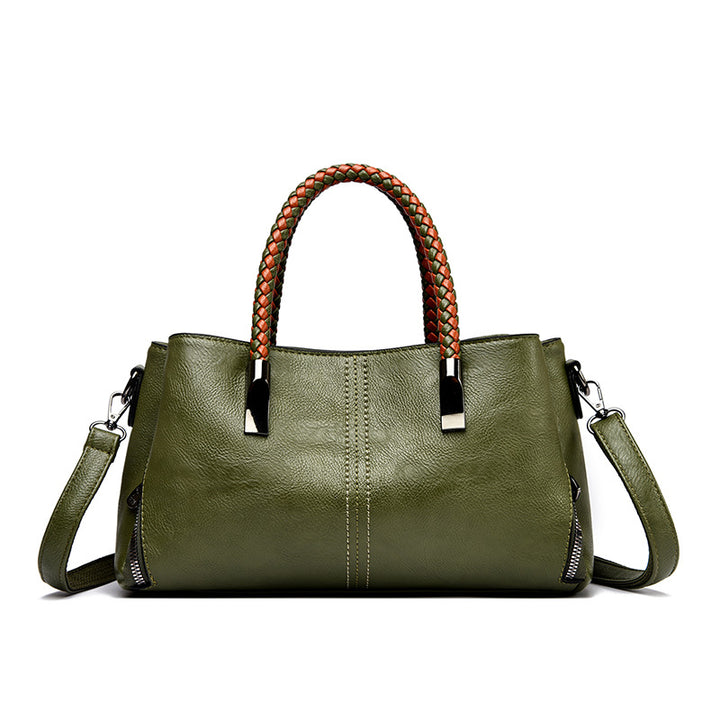 Elegant Braided Handle Handbag Bowlift
