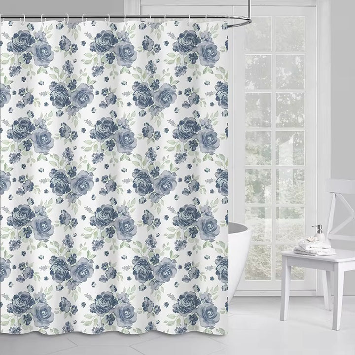 Floral Patterned Shower Curtain Bowlift