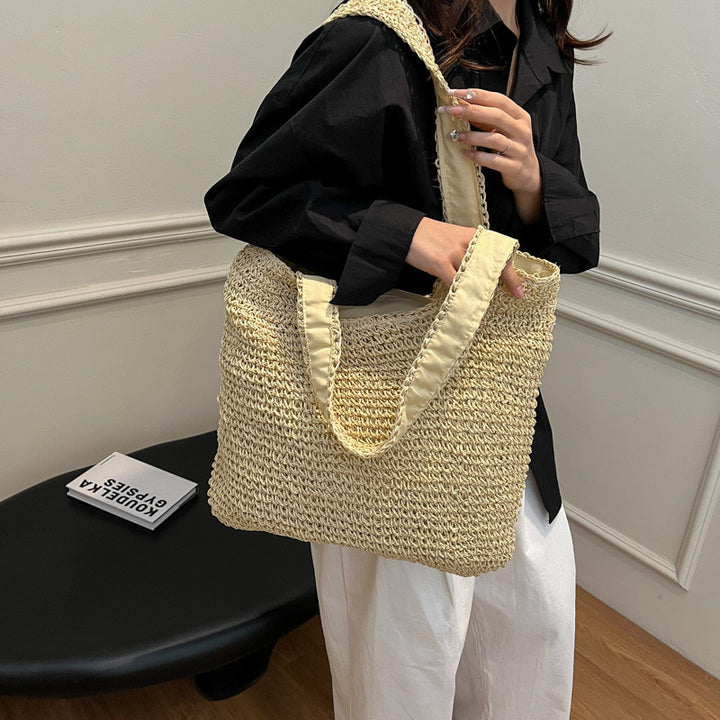 Hand-knotted straw tote bag Bowlift