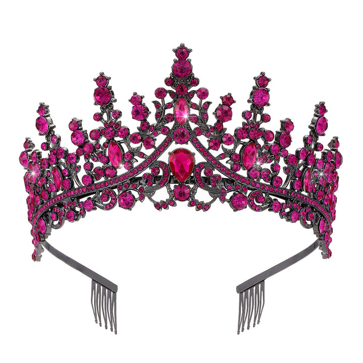 Ladies Rhinestone Tiara with Sparkling Gemstones Bowlift