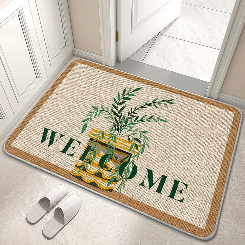 Decorative Floral Welcome Mat Bowlift