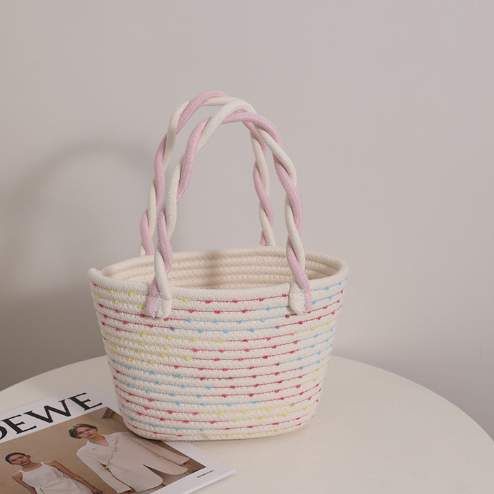 Handmade basket bag with modern accents Bowlift