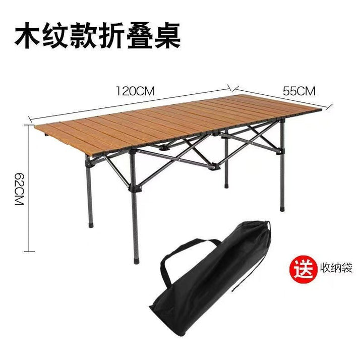 Folding Camping Table With Sturdy Aluminum Frame And Carry Bag Bowlift