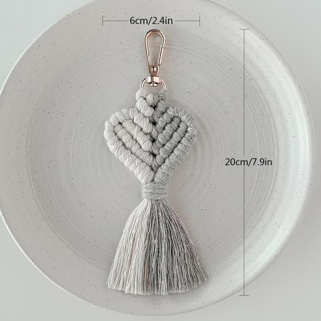 Macrame Heart Keychain Holder Bowlift