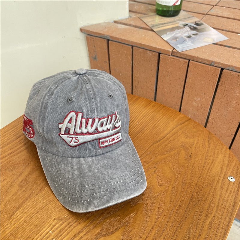 Men's Vintage-Inspired Distressed Cotton Baseball Cap Bowlift