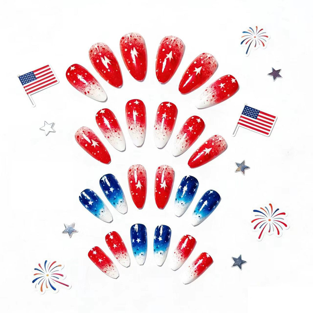 Artificial nails in creative star design Bowlift