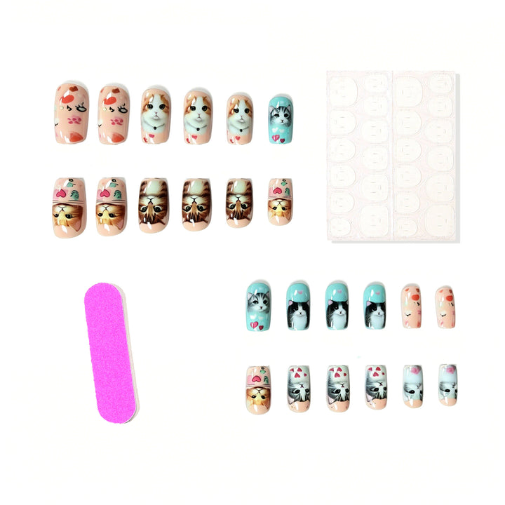 Artistic Cat-Themed Nail Extensions Bowlift