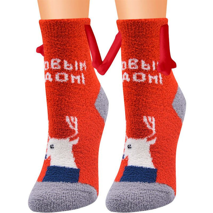 BowLift | Christmas Supplies Coral Fleece Tube Socks Warm Slipper Bed Socks Winter Soft Warm Slipper