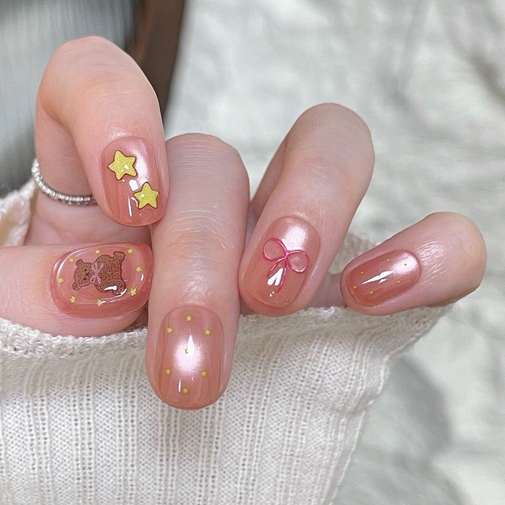 Artistic Nail Art Extensions with Floral Accents Bowlift