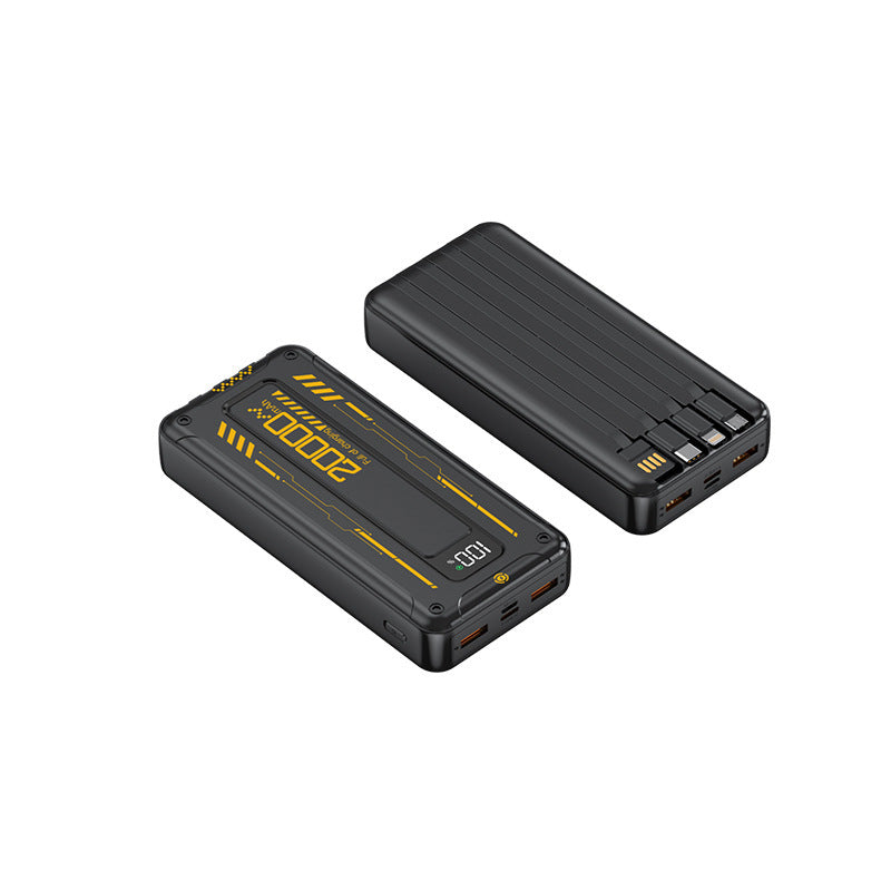Portable power bank with integrated cable management and digital display Bowlift