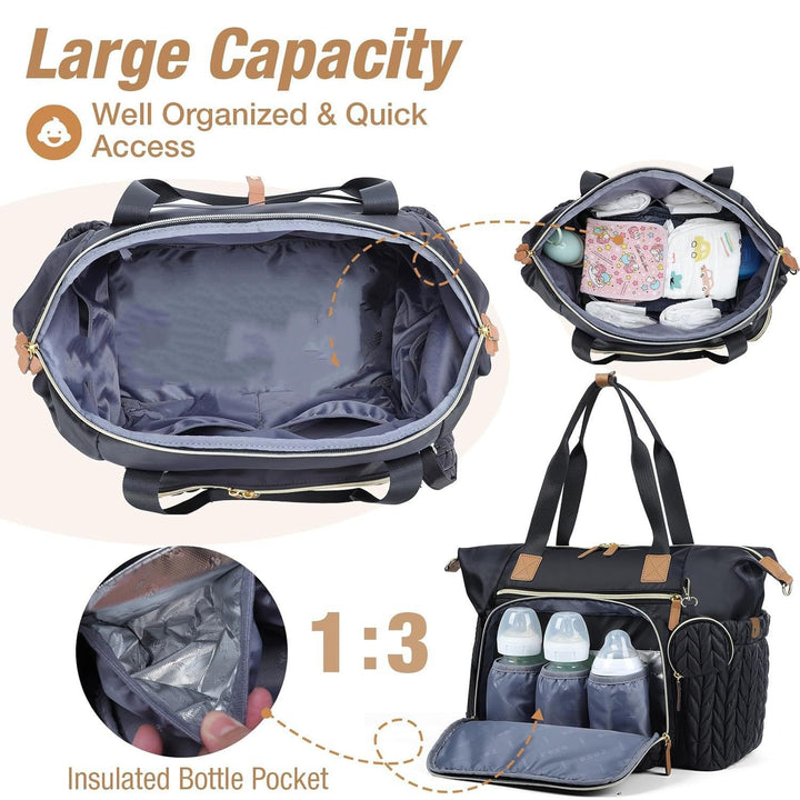Practical diaper bag with insulated compartments Bowlift