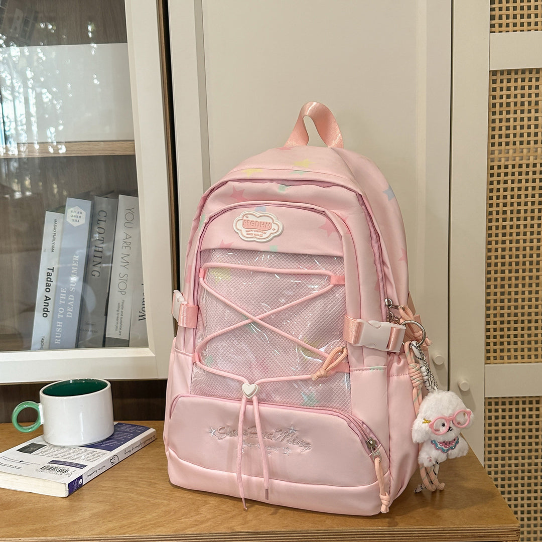 Stylish Star-Embellished Backpack Bowlift