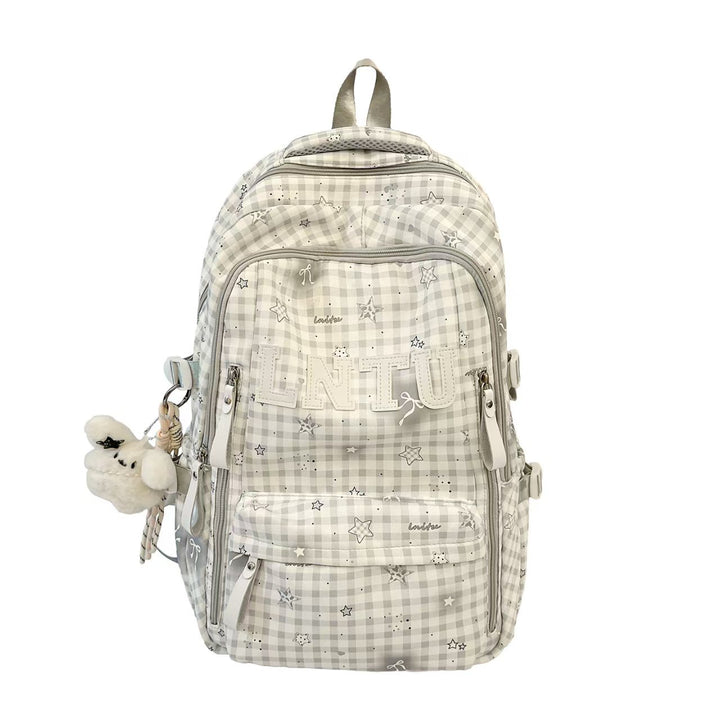 Stylish Checkered Backpack Bowlift
