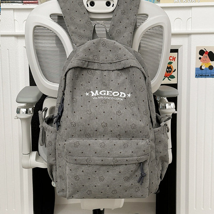 Casual Corduroy Backpack Bowlift