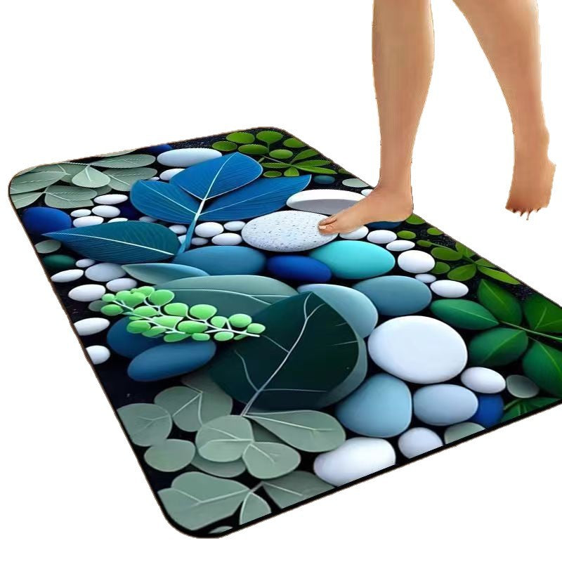 Decorative Stone Pattern Bath Mat Bowlift