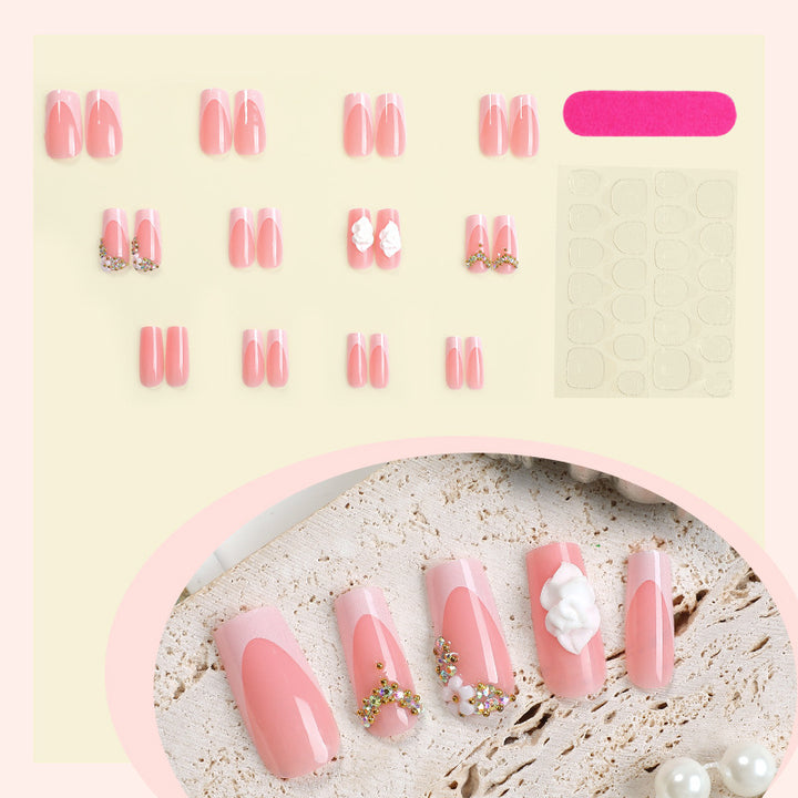 Decorative Floral Press-On Nails Bowlift