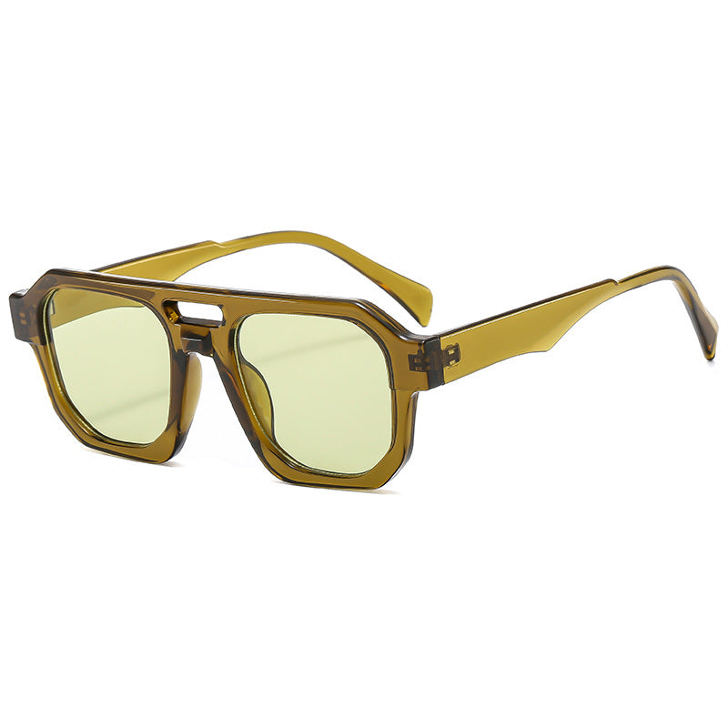 Women’s exclusive polygonal sunglasses with luxurious tortoiseshell pattern Bowlift