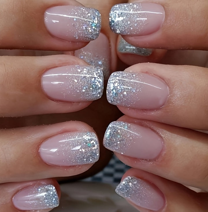 Glitzy Ombre Nail Enhancements Bowlift