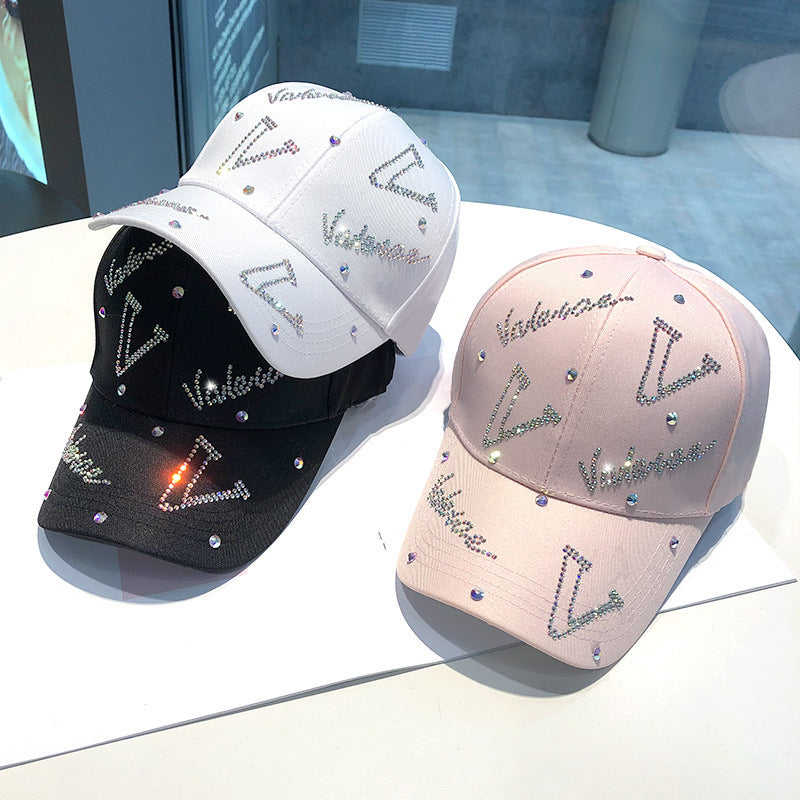 Women's Rhinestone Accented Adjustable Baseball Cap Bowlift
