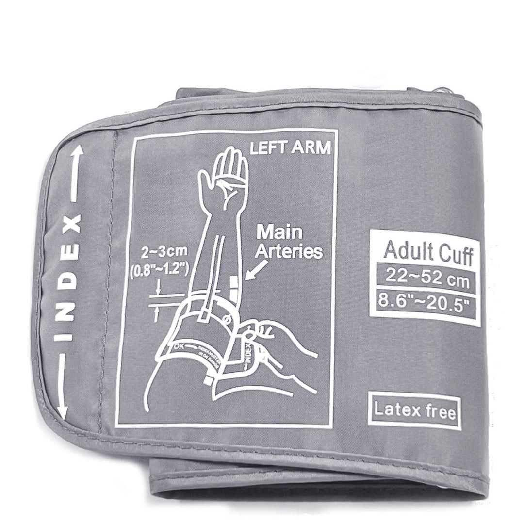 Adjustable adult upper-arm blood pressure cuff with latex free durable nylon sleeve Bowlift