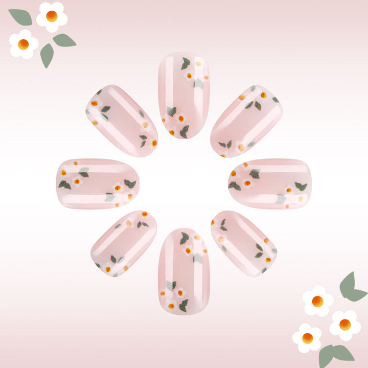 Floral Print Gel Nail Art Bowlift
