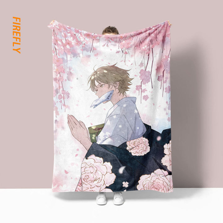 Artistic Anime-Inspired Fleece Blanket