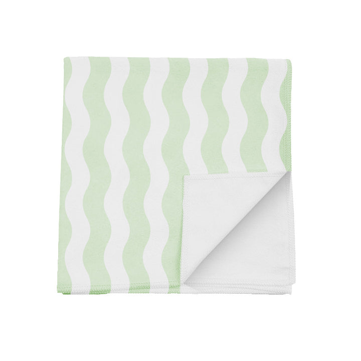Terry Beach Blanket with Modern Wave Pattern Bowlift