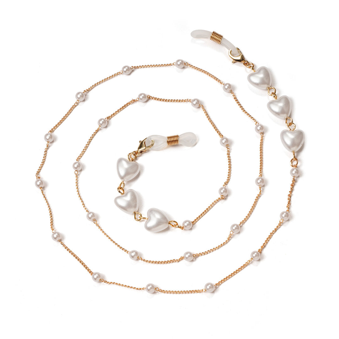 Heart-Embellished Eyewear Chain Bowlift