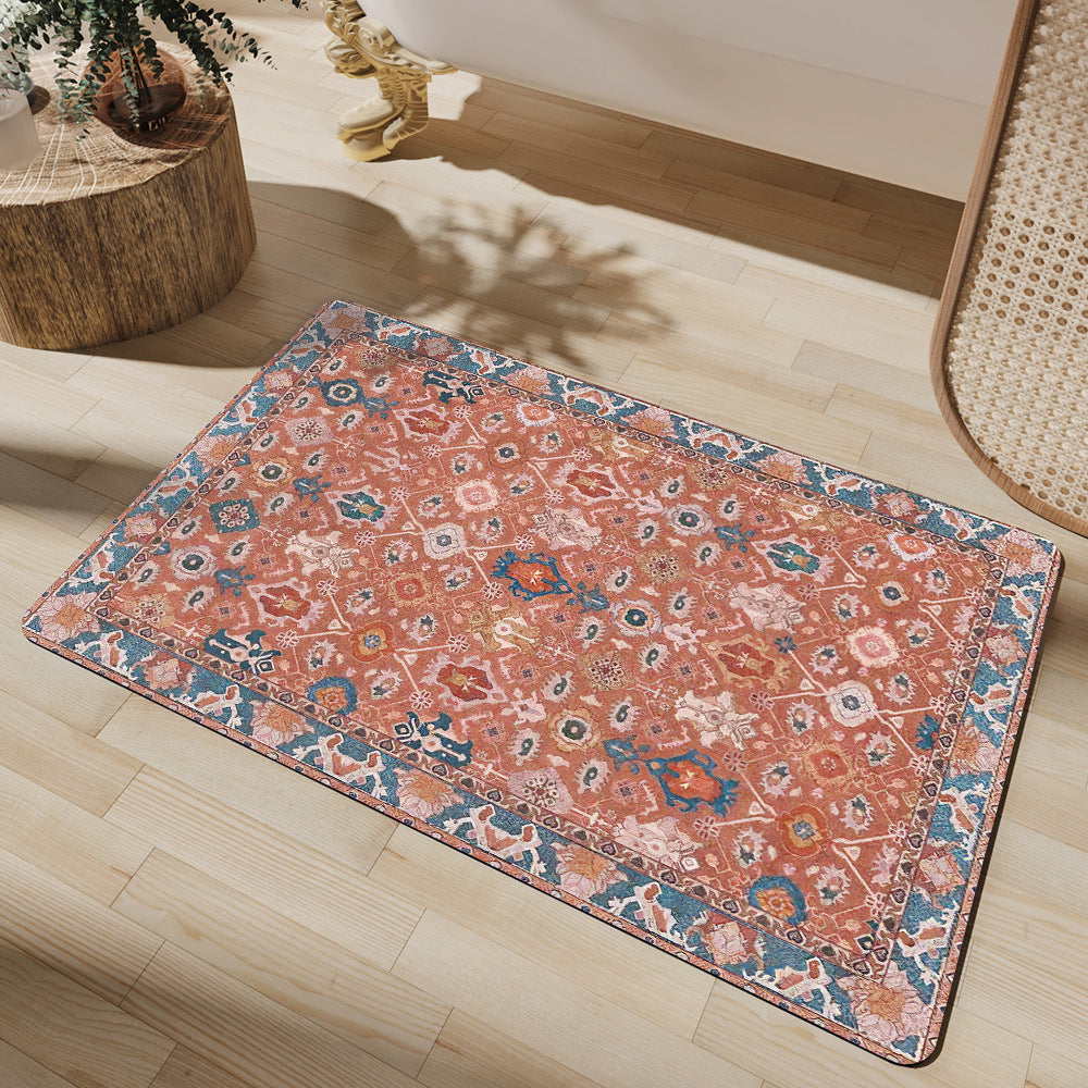 Elegant Floral Pattern Bath Mat Bowlift