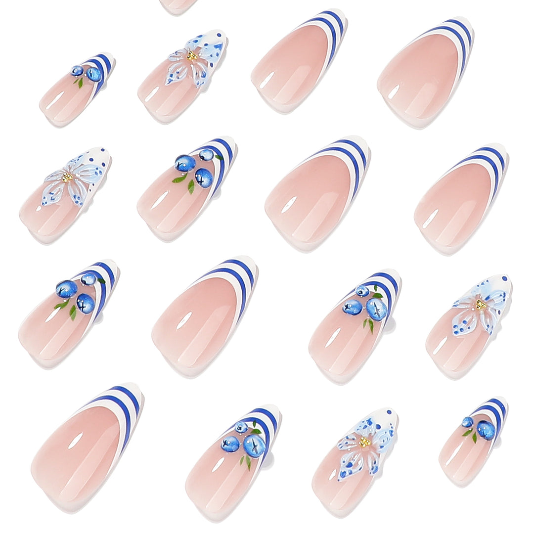 Artful nail design with floral and maritime elements Bowlift