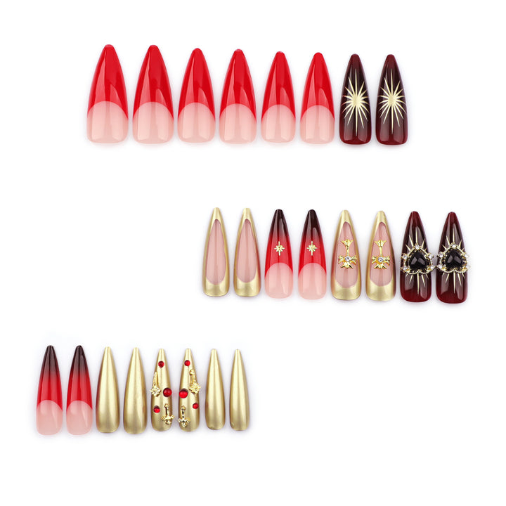 Artful Nail Extensions with Luxurious Decorations Bowlift